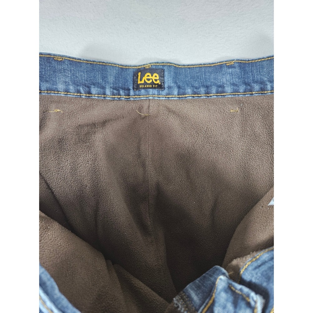 Lee Relaxed Fit Fleece Lined Jeans Mens 38x32 Blue Denim Winter Pants 102055791 - Picture 8 of 11